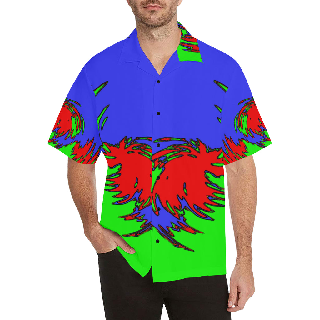 Power Swirl Men's All Over Print V-Neck Shirt (Model T58)