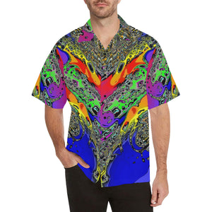 Color Flair Men's All Over Print V-Neck Shirt (Model T58)