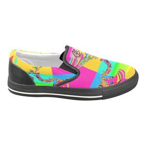 Summer Colors - Men's Slip On Slip-on Canvas Men's Shoes (Model019)