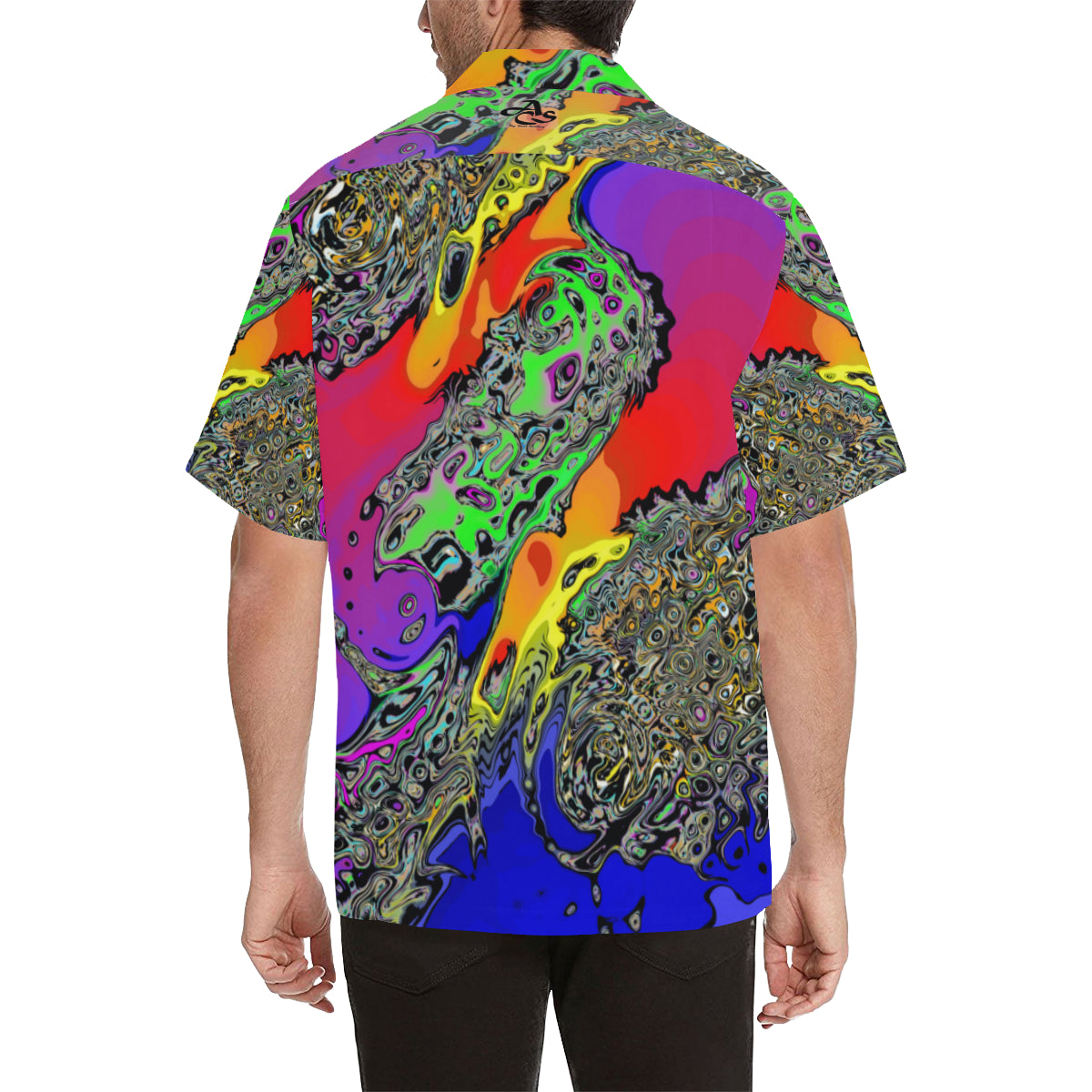 Color Flair Men's All Over Print V-Neck Shirt (Model T58)
