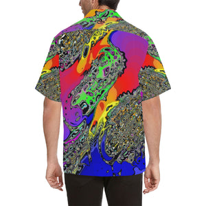 Color Flair Men's All Over Print V-Neck Shirt (Model T58)