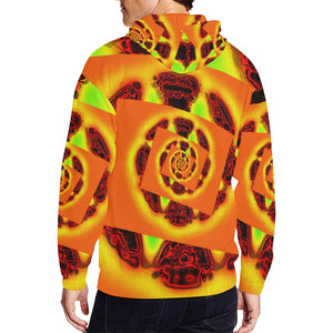 Orange Glow Men's All Over Print Full Zip Hoodie (Model H14)
