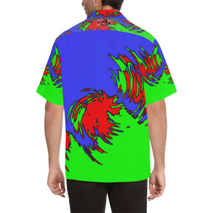 Power Swirl Men's All Over Print V-Neck Shirt (Model T58)