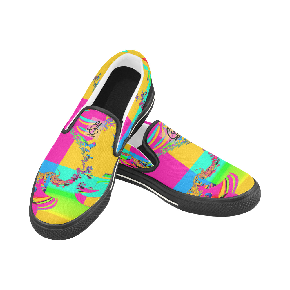 Summer Colors - Men's Slip On Slip-on Canvas Men's Shoes (Model019)