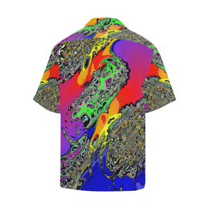 Color Flair Men's All Over Print V-Neck Shirt (Model T58)