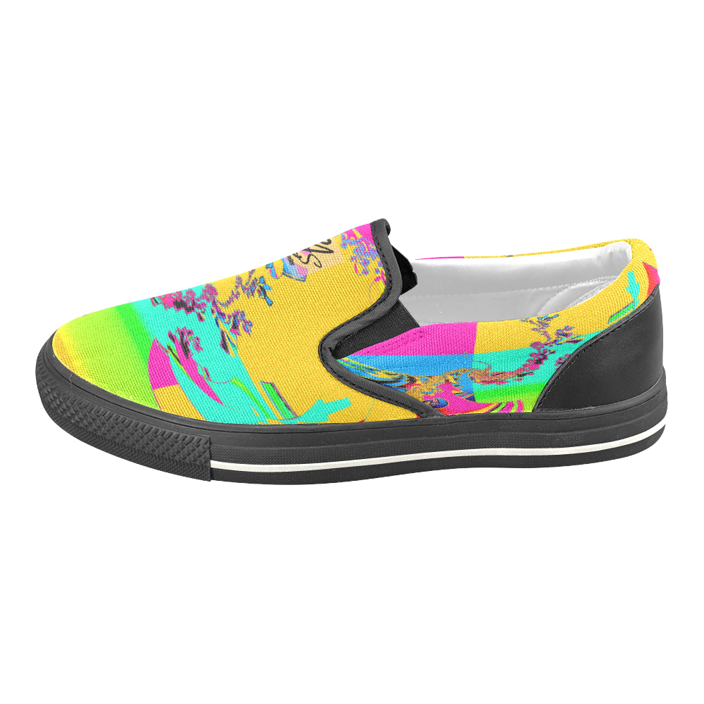 Men's Rainbow Road slip-on canvas shoes – Minty's Design