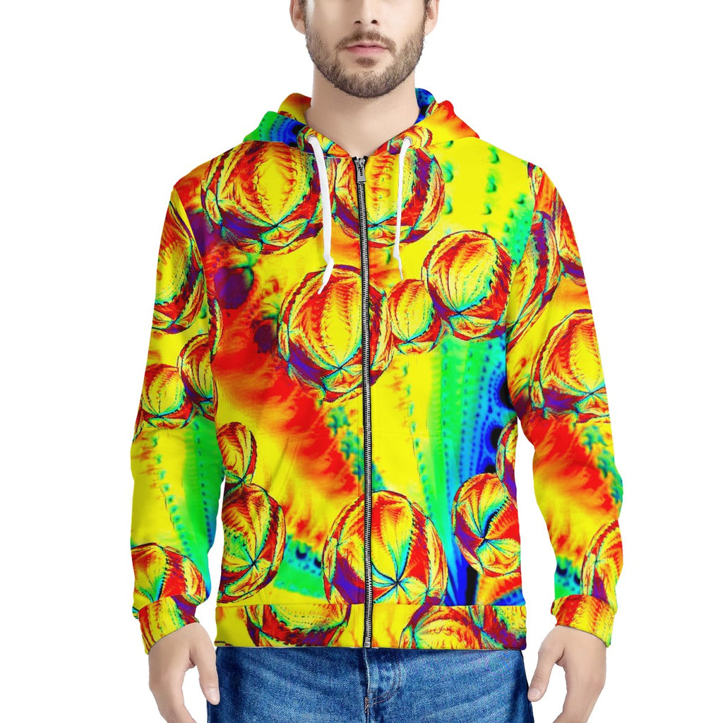 Color Balls Men's All Over Print Zip Hoodie
